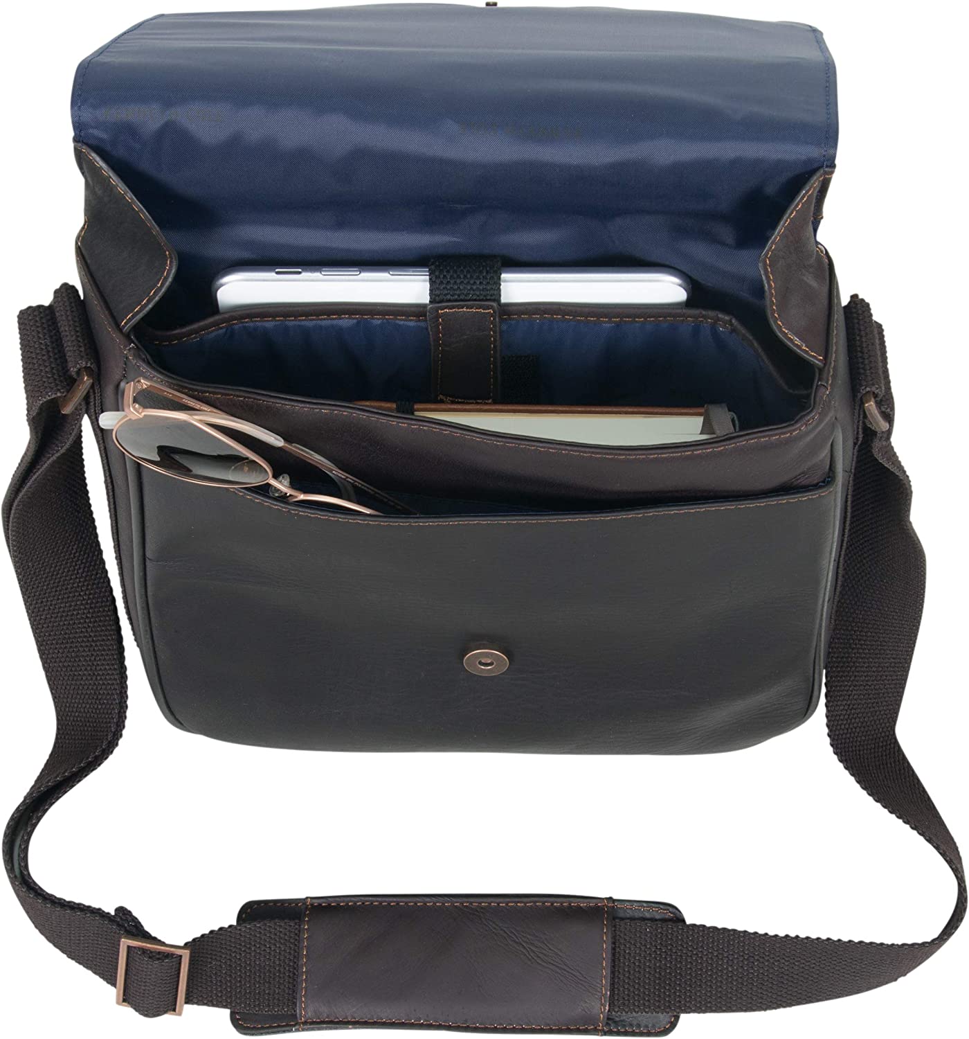 Kenneth Cole REACTION Manhattan Messenger Shoulder Satchel Bag Colombian Leather Laptop Computer & Tablet Travel Briefcase, Brown - Image 2